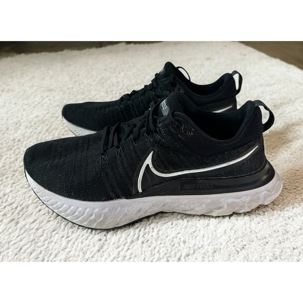 Nike React Infinity Flyknit Women’s Running Shoes 9.5 Black Gym Fitness Sneakers - Picture 2 of 14